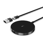 Buy Magnetic Wireless Qi Charger Fast Apple Mag-Safe Charger for iPhone Series And AirPods LED Magnet Charging Pad Mag Safe Charger with Dual Charging Ports - WIRELESS CHARGER PAD at RIMBMAX-Black, 