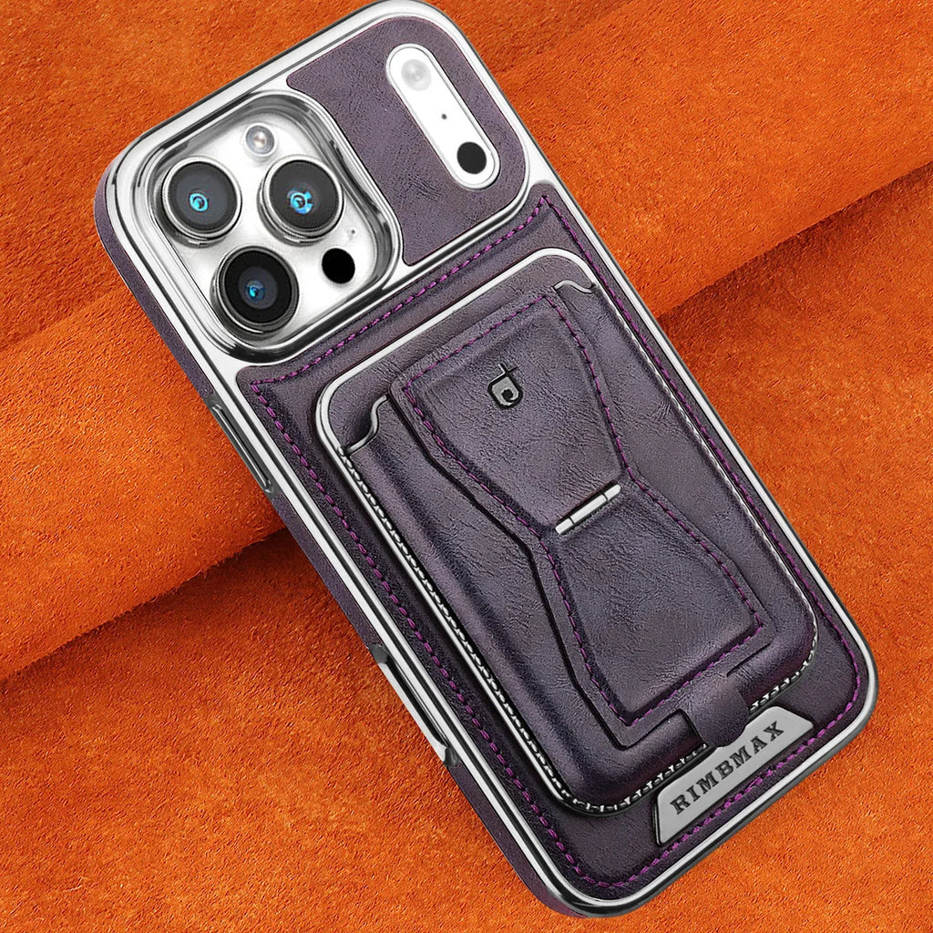 Buy Full Coverage Protection, Leather Phone case, Phone Stander, Card Holder Wallet Case - MALCOLM at Caseles-iPhone 17 Pro Max, Malcolm-Brown