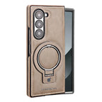 Buy Luxury Leather Magnetic Case for Samsung Z Fold Series, Built-in Invisible Stand, Premium Phone Cover - PHAROS at Rimbmax-Samsung Galaxy Z Fold 7, Beige
