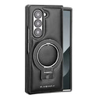 Buy Luxury Leather Magnetic Case for Samsung Z Fold Series, Built-in Invisible Stand, Premium Phone Cover - PHAROS at Rimbmax-Samsung Galaxy Z Fold 7, Black