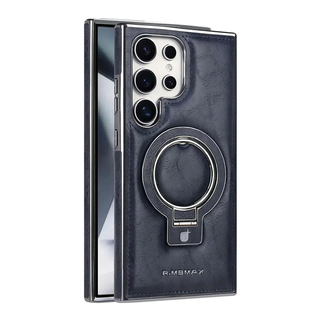 Buy Luxury Leather Magnetic Case for Samsung, Built-in Invisible Stand, Premium Phone Cover - PHONIEX at Caseles-Samsung Galaxy S25 Ultra, Blue