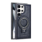 Buy Luxury Leather Magnetic Case for Samsung, Built-in Invisible Stand, Premium Phone Cover - PHONIEX at Caseles-Samsung Galaxy S25 Ultra, Blue