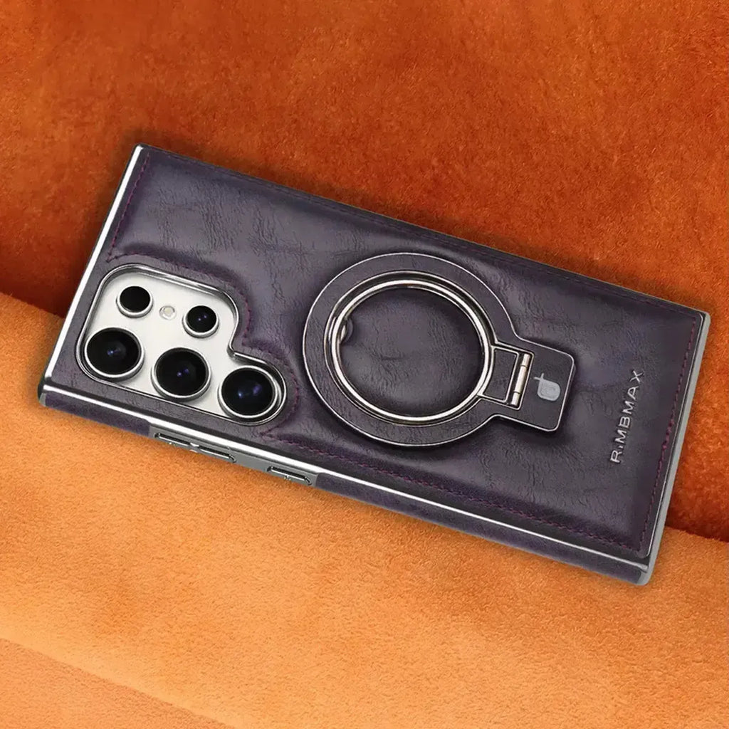 Buy Luxury Leather Magnetic Case for Samsung, Built-in Invisible Stand, Premium Phone Cover - PHONIEX at Caseles-Samsung Galaxy S25 Ultra, Bronze