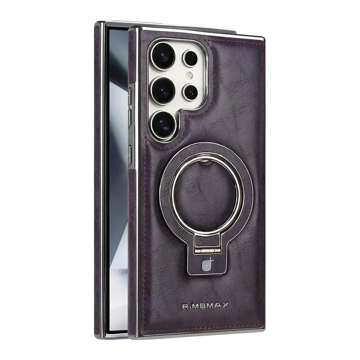 Buy Luxury Leather Magnetic Case for Samsung, Built-in Invisible Stand, Premium Phone Cover - PHONIEX at Caseles-Samsung Galaxy S25 Ultra, Purple