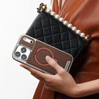 Buy Luxury Leather Invisible Stand for iPhone Case, Transmitg Magnetic Phone Case for iPhone Built-in Invisible Stand - RIVER at Rimbmax-iPhone 17 Pro Max, Brown