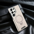 Buy Luxury Leather Invisible Stand Case for Samsung Galaxy: MagSafe & Sleek Protection -Robyn at Rimbmax -Samsung Galaxy S26 Ultra, Bronze