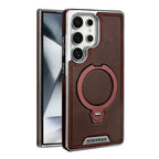 Buy Luxury Leather Invisible Stand Case for Samsung Galaxy: MagSafe & Sleek Protection -Robyn at Rimbmax -Samsung Galaxy S26 Ultra, Brown