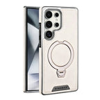 Buy Luxury Leather Invisible Stand Case for Samsung Galaxy: MagSafe & Sleek Protection -Robyn at Rimbmax -Samsung Galaxy S26 Ultra, White